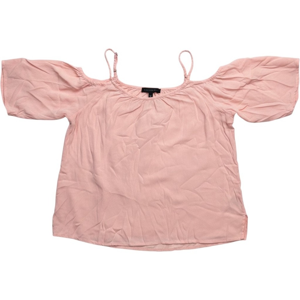 Sanctuary Pink Cold Shoulder Blouse Viscose Top B0664-WRC Pink Medium